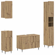 Set di Mobili da Bagno da 4 Pezzi ZWOLLE Rovere Artigianale 3417926