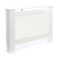 Toboli Copritermosifoni in legno bianco 112 x 19 x 82 cm, copri termosifone in MDF, pannello in legno per radiatori, elegante mobile copritermosifone