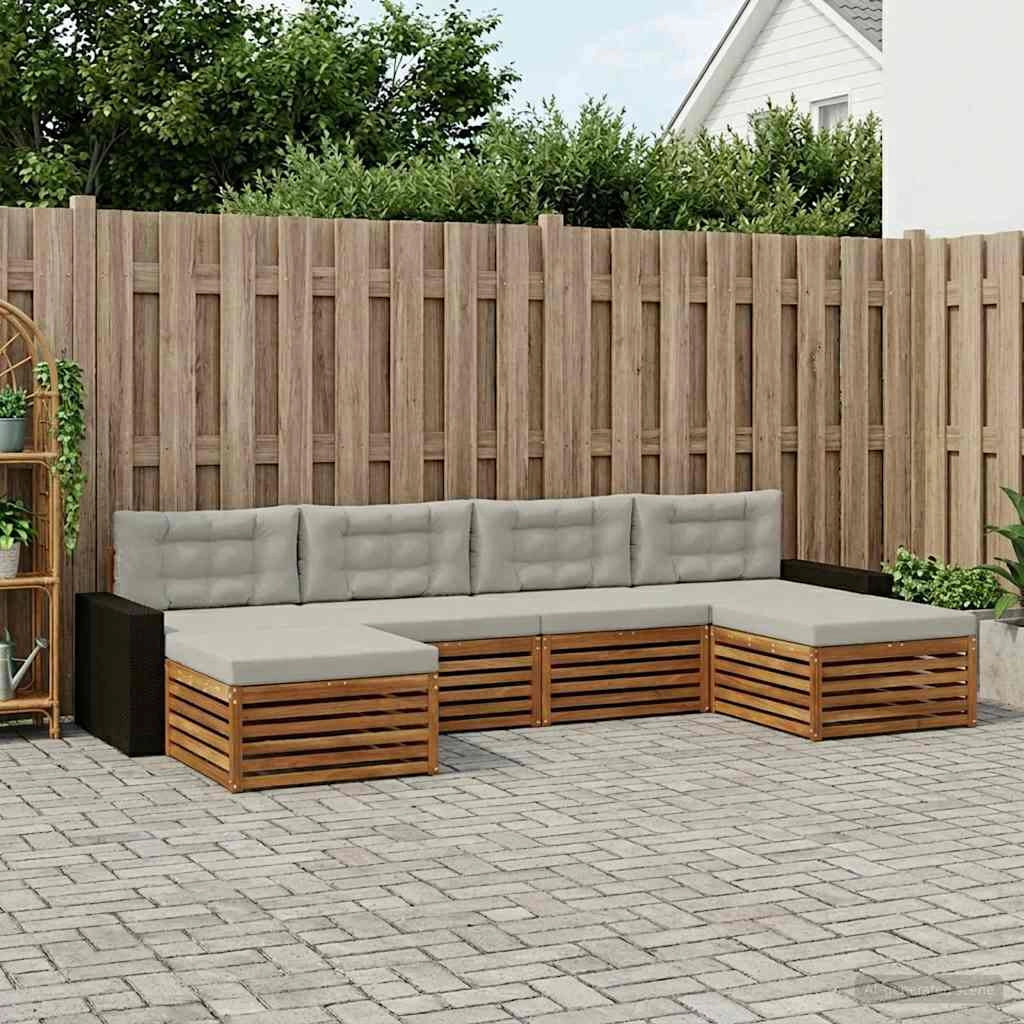 Set di divani da esterno 6 pz Legno di Acacia Massello 3383694