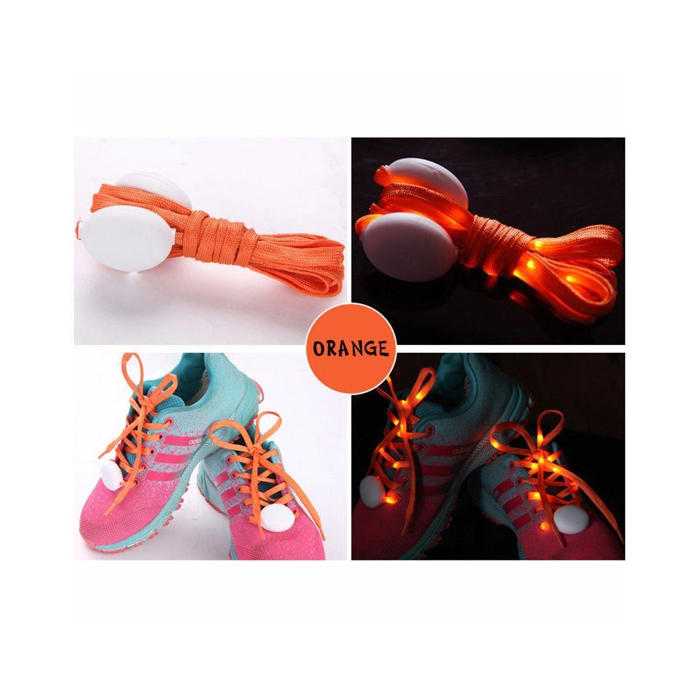 Trade Shop - Coppia Di Lacci Piatti Per Scarpe Colorati Con Luci A Led Stringhe Sneaker -