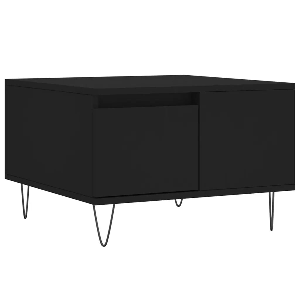 Tavolino da Salotto Nero 55x55x36,5 cm in Legno Multistrato 830757