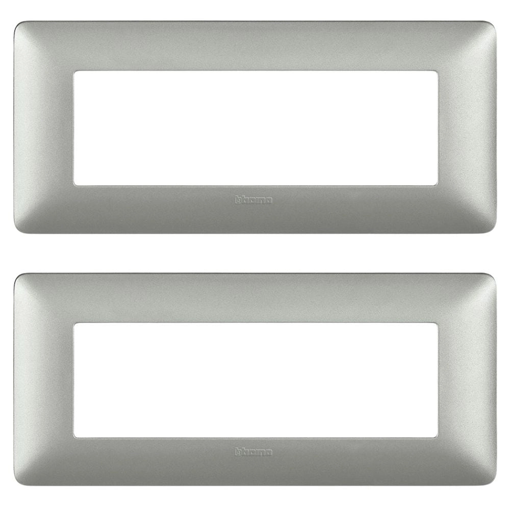 Bticino matix placca 6 posti tecnopolimero colorata am4806 pezzi 2 *** colore silver, confezione 1