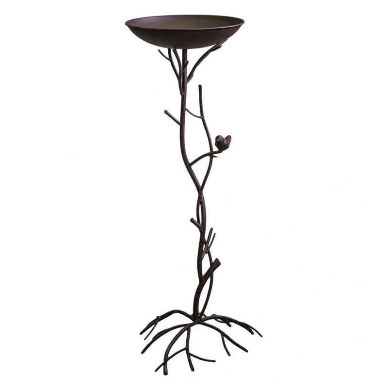 Posacenere metallo marrone ramo con uccellino cm 37x35h95