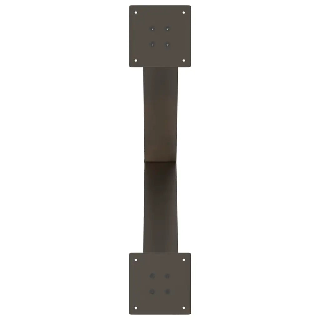 Gambe per tavolo da pranzo a forma di X 2 pz in acciaio naturale 80x(72-73) cm