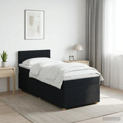 Letto box spring con materasso Nero 80 x 200 cm Tessuto 3450820