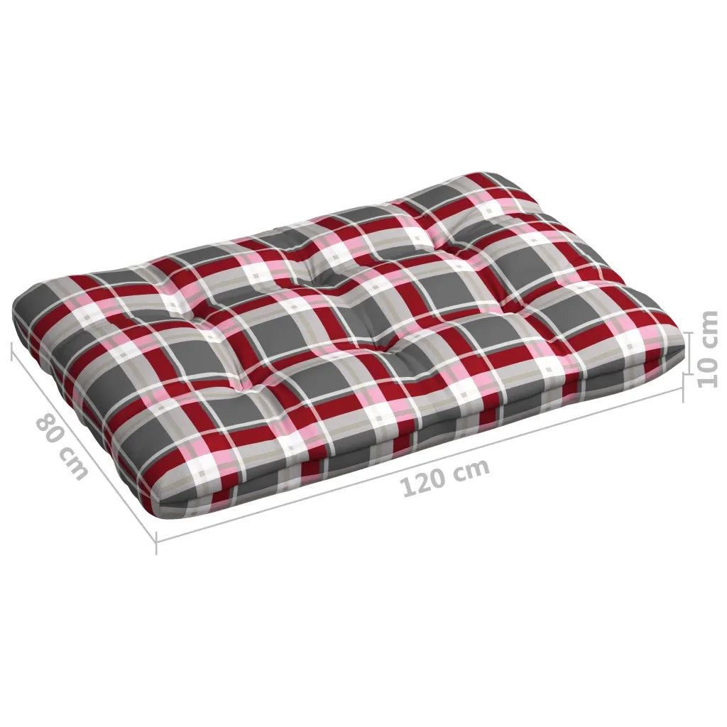 Cuscini per Divano Pallet 7 pz Rosso Motivo a Quadri 314601