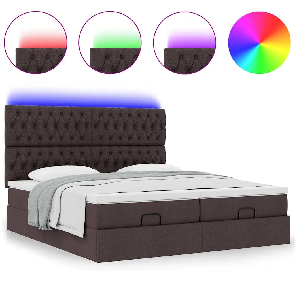 Struttura Letto Pouf con Materassi 200x200 cm in Tessuto 3314572
