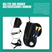 Sac per tee in alta qualità - Pouch di utilità - Accessori da golf - Incluso 4 tee - Resistente allo sfregamento - Comodo e facile da trasportare - Borsa da golf
