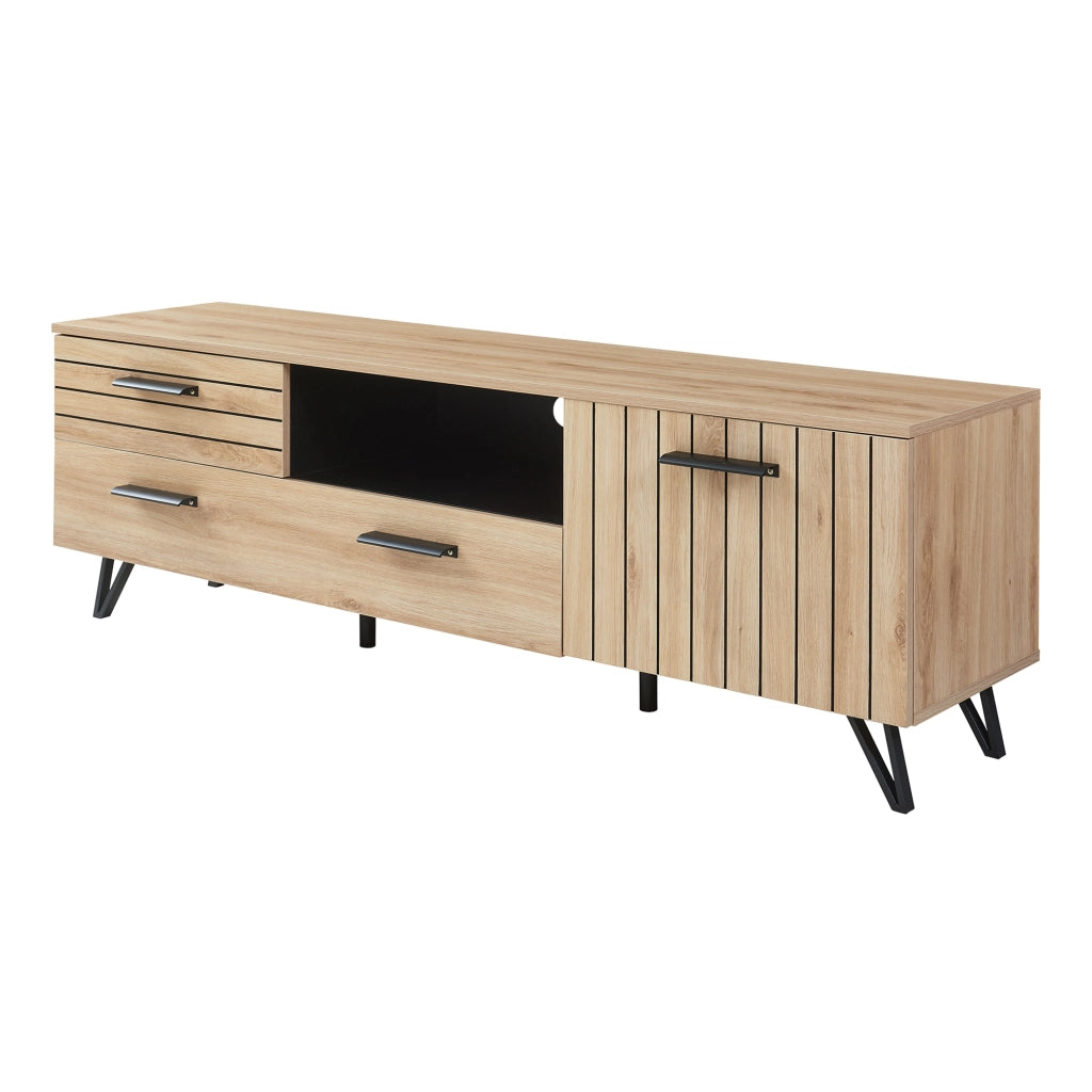 Mobile Porta TV Noppen ad Ante con Cassetto 150 x 38 x 49 cm - Effetto Rovere [en.casa]