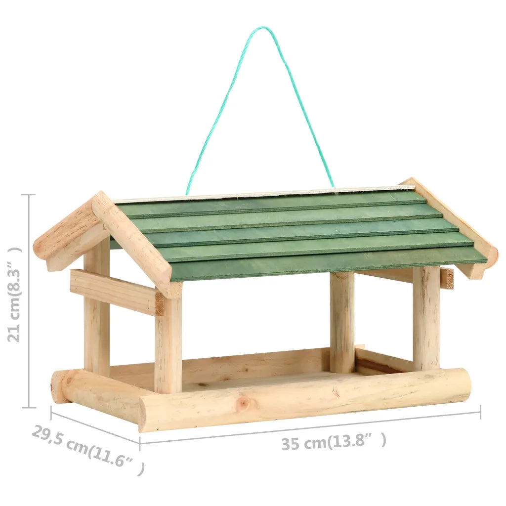 Mangiatoia per Uccelli in Legno Massello 35x29,5x21cm CFW5339743