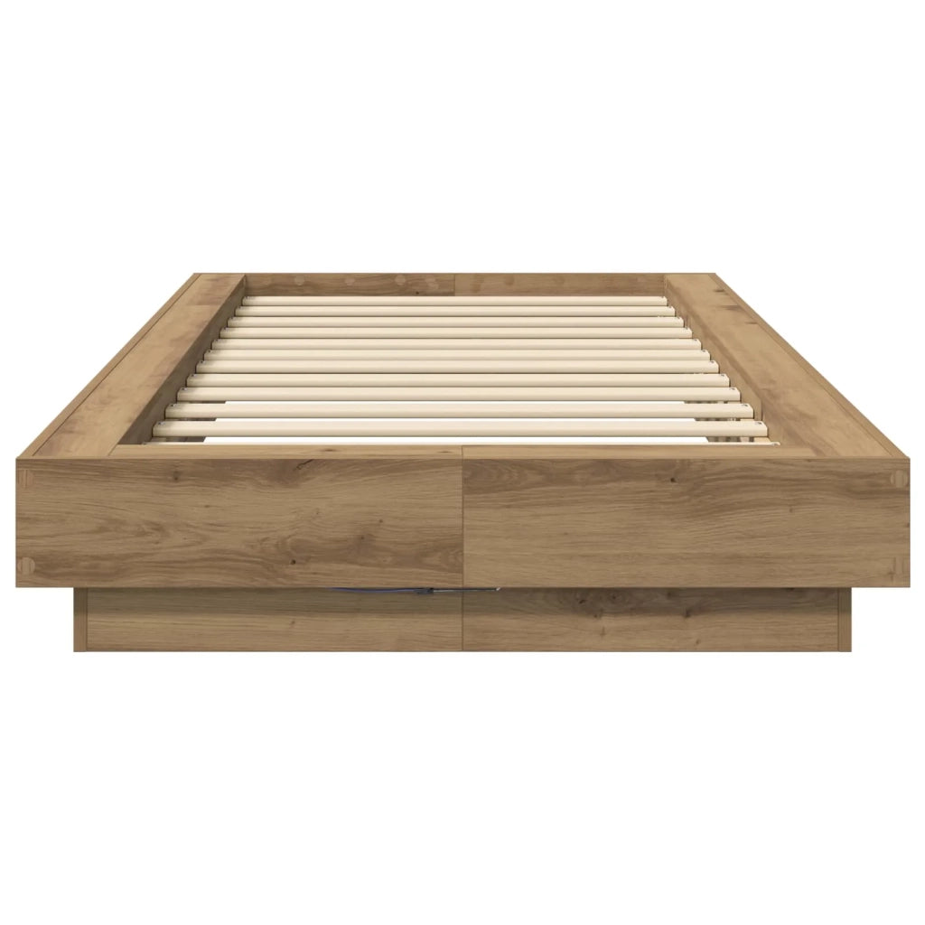 Letto con LED con strisce LED Rovere Artigianale 80 x 200 cm 3429588