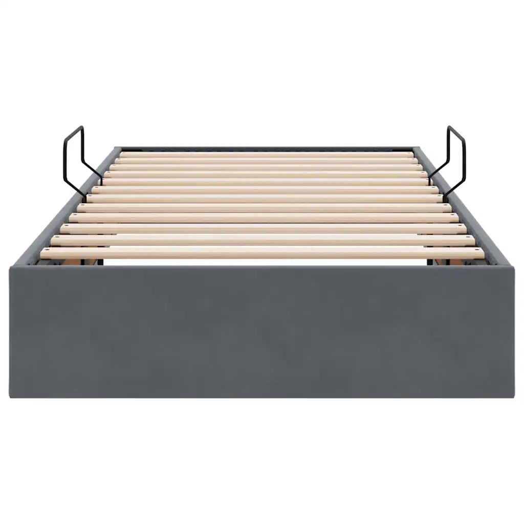 Letto con Contenitore Grigio scuro 90 x 190 cm Velluto 3370124