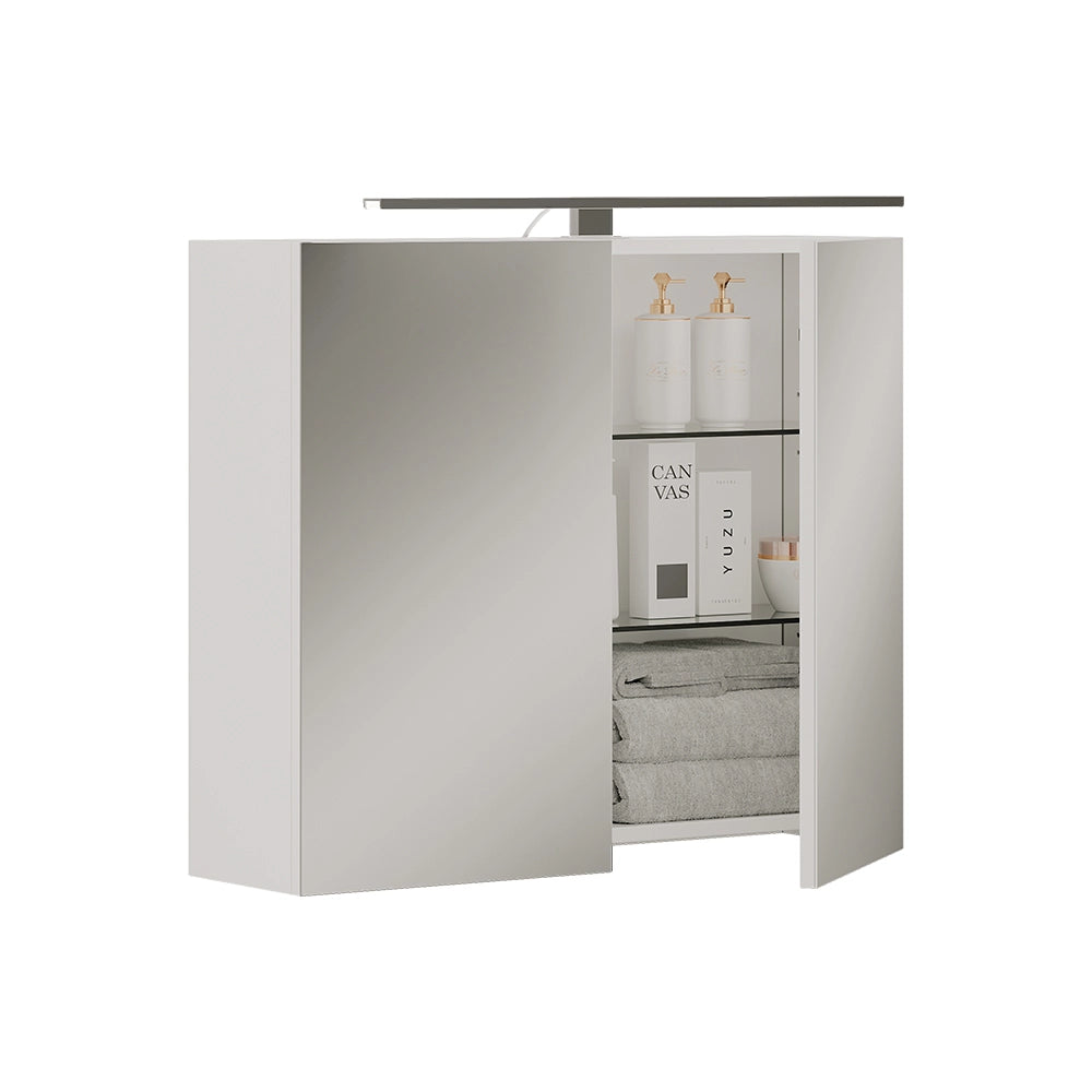 Vicco Specchio contenitore bagno Bianco 70 x 60 cm con illuminazione a LED