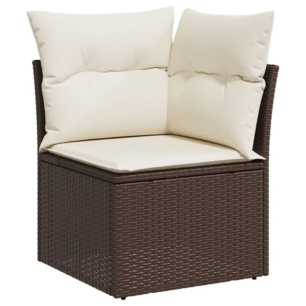 Divano da esterno-Set Divano da Giardino 6 pz con Cuscini Marrone in Polyrattan 438022