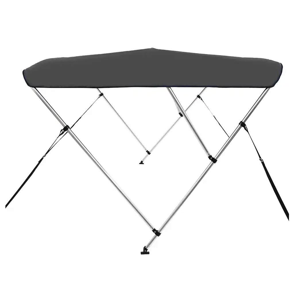 Bimini di Prua con Tendalino a 3 Archi Antracite 183x140x137 cm 93133