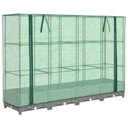 Fioriere | Cassetta per fiori | Letto Rialzato con Copertura Serra Effetto Rattan 160x40x123 cm