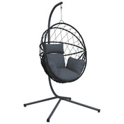Sedia a Uovo Sospesa con Supporto Antracite Polyrattan/Acciaio CFW7068534