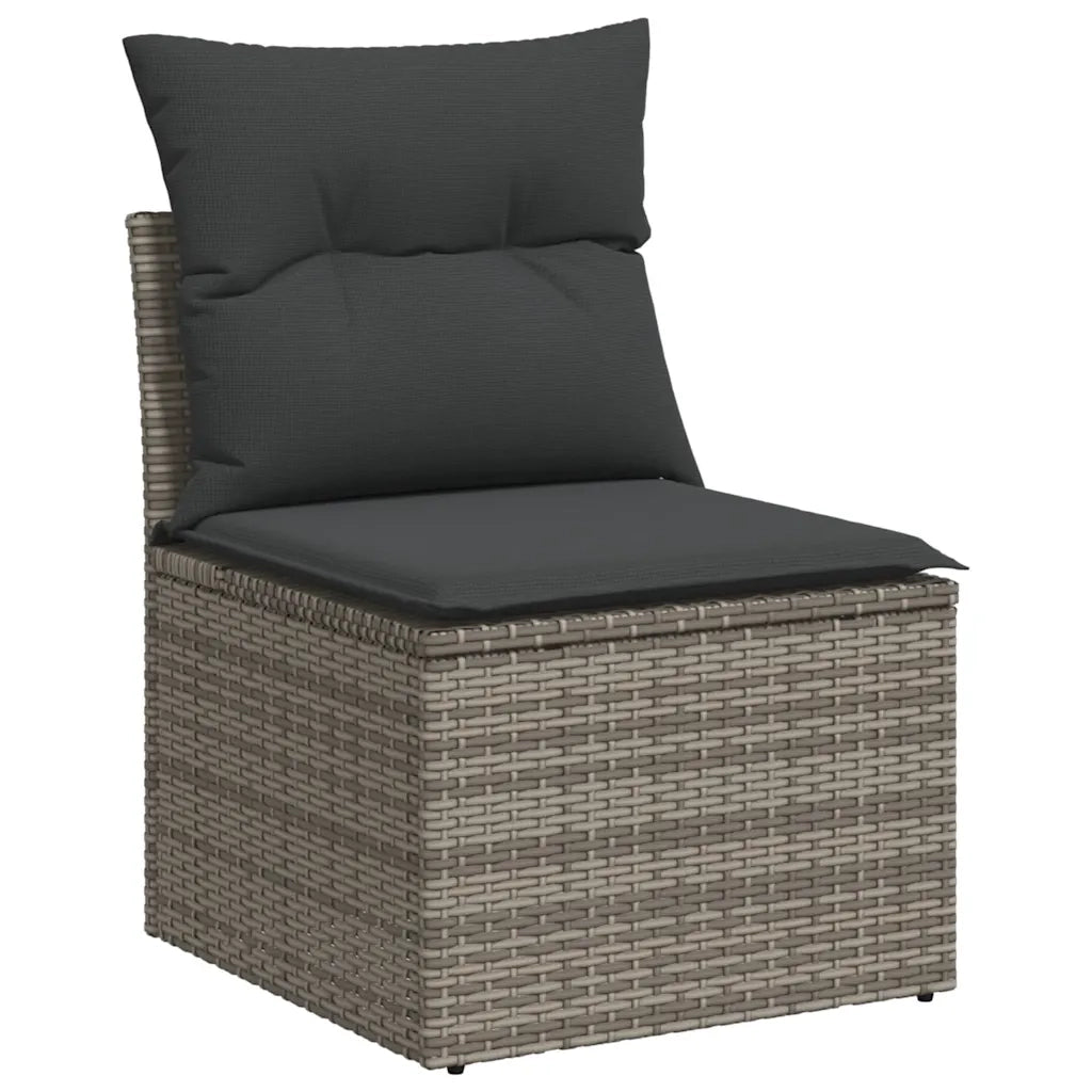 Set Divano da Giardino 6 pz con Cuscini Grigio in Polyrattan 3325276