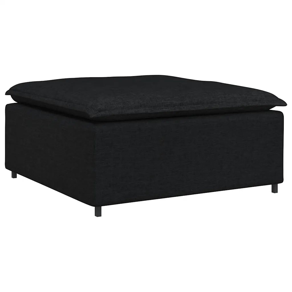 Divano Modulare con Poggiapiedi e Cuscini Nero 3321059