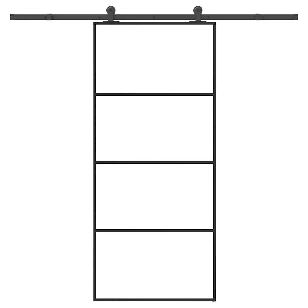 Porta Scorrevole con Ferramenta 90x205cm Vetro ESG Alluminio
