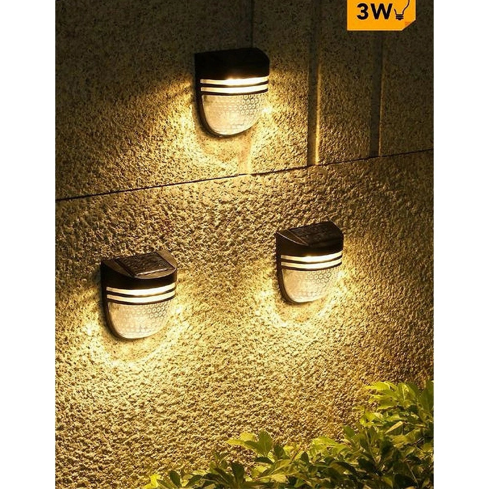 Trade Shop - Faretto Applique Led Giardino Ricaricabile 3 W Con Pannello Solare Ip65 Yh0613 -