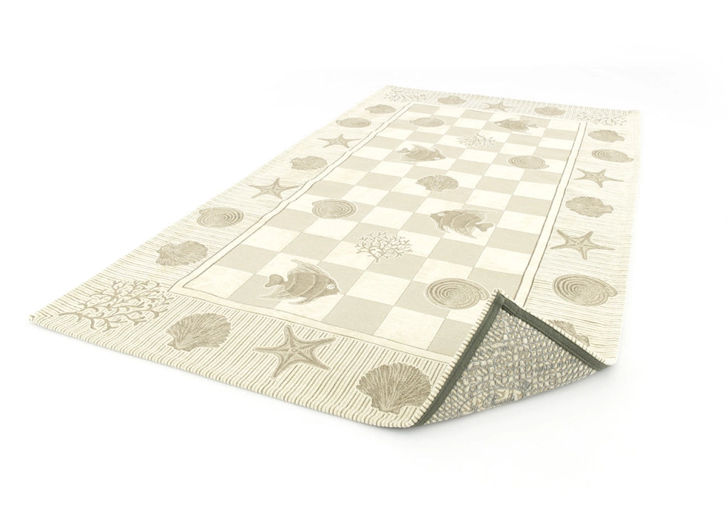 Tappeto Velour Antiscivolo Modello Marino By Suardi - 65x110 cm (set 2 tappeti) - Beige