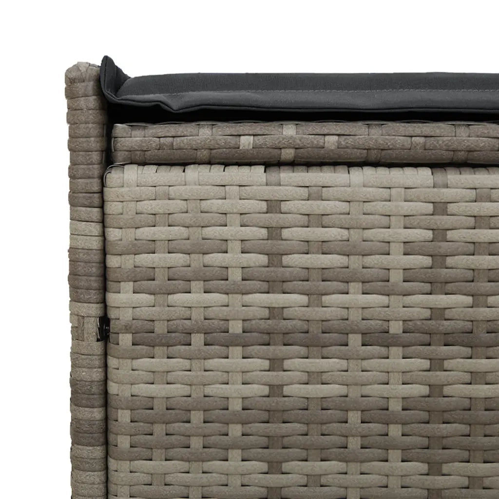 Cassapanca da Esterno con Cuscino-Baule-Panca con Contenitore Grigia 100 cm in Polyrattan 508591