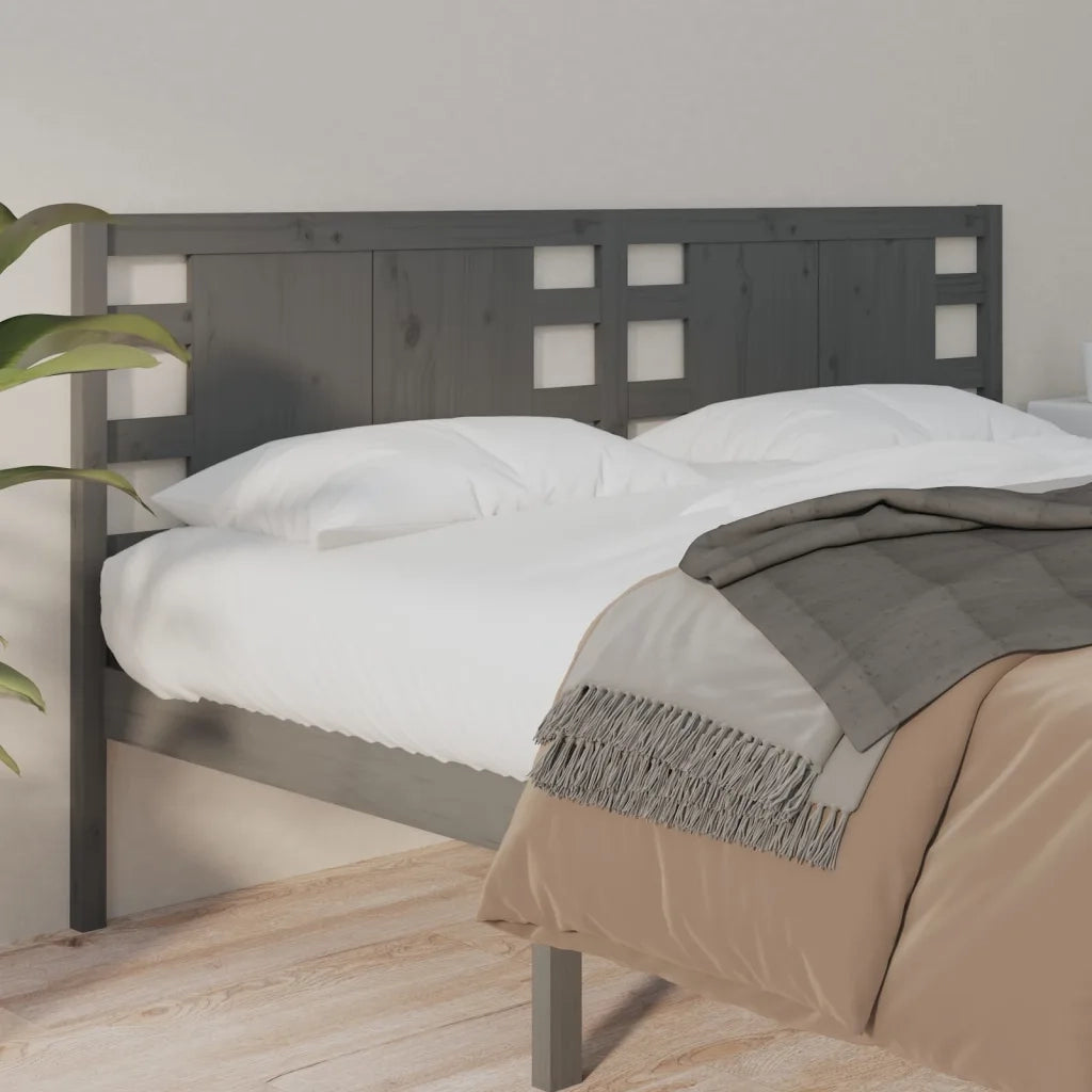 Testiera per Letto Grigia 166x4x100cm in Legno Massello di Pino 818782