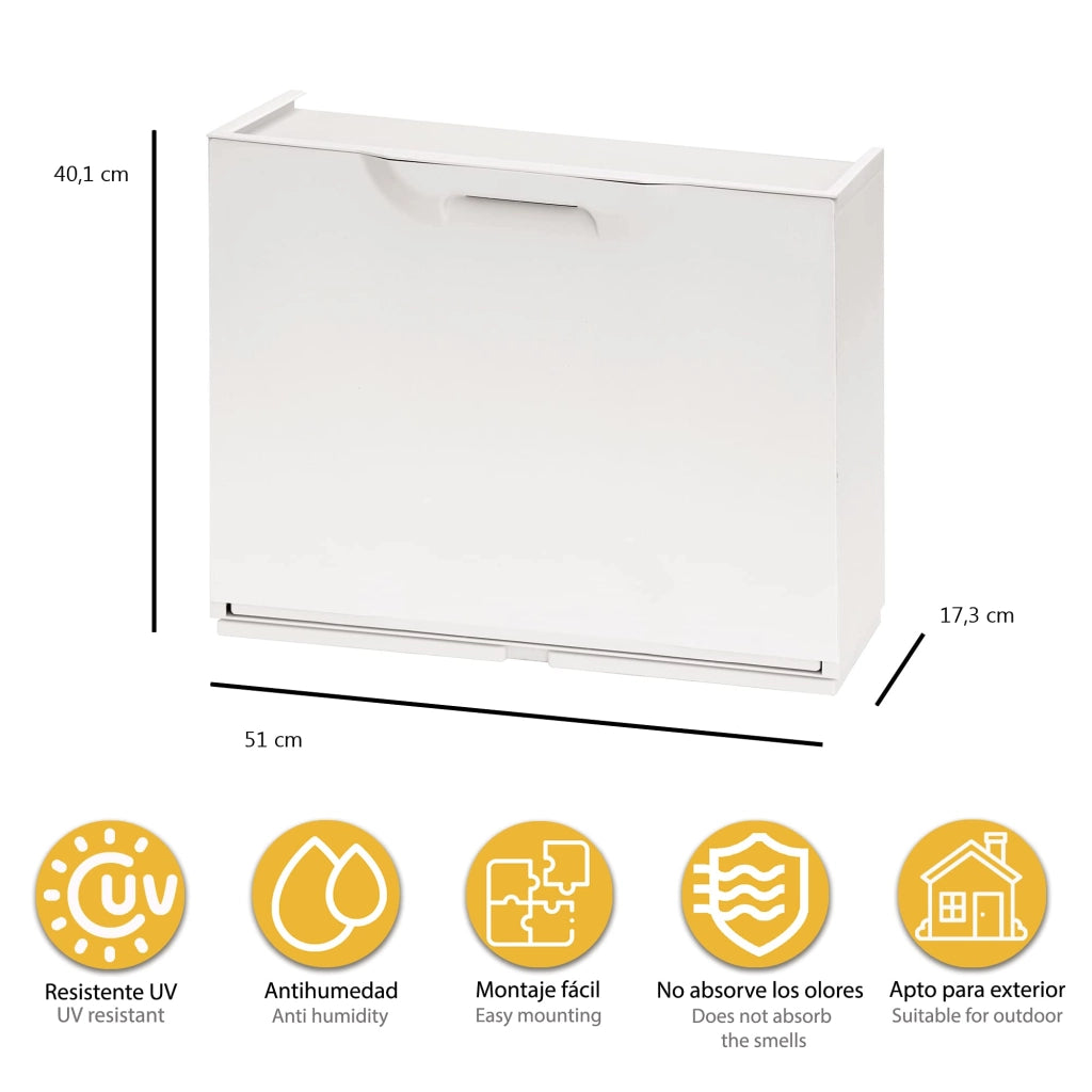 Scarpiera Modulare Unika Bianco Cm 51X17,3 H.cm 40,1