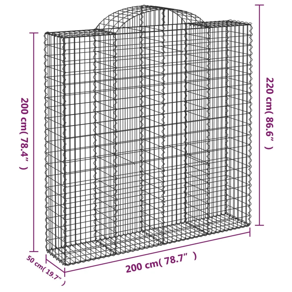 Cesti Gabbioni ad Arco 5 pz 200x50x200/220 cm Ferro Zincato 3146428