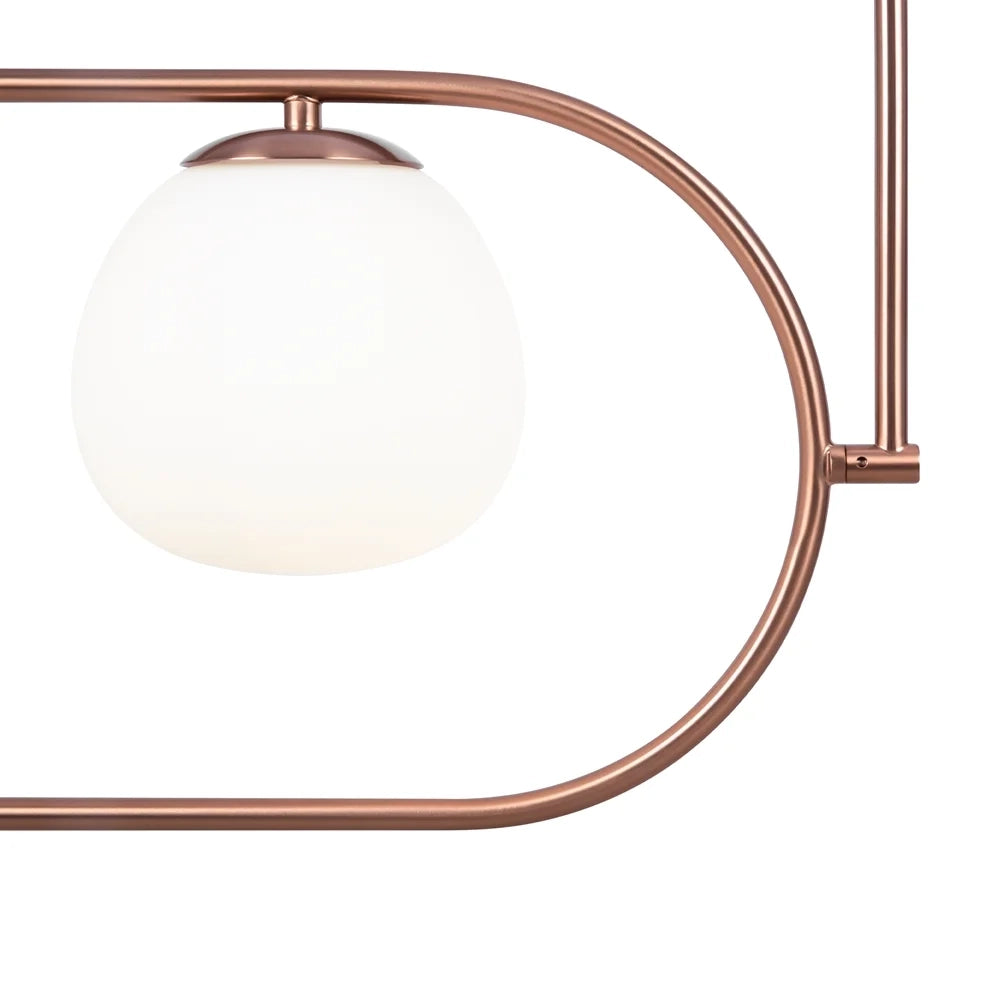 Maytoni Sospensione contemporanea Erich 3 luci E14 oro rosa metallo diffusore vetro