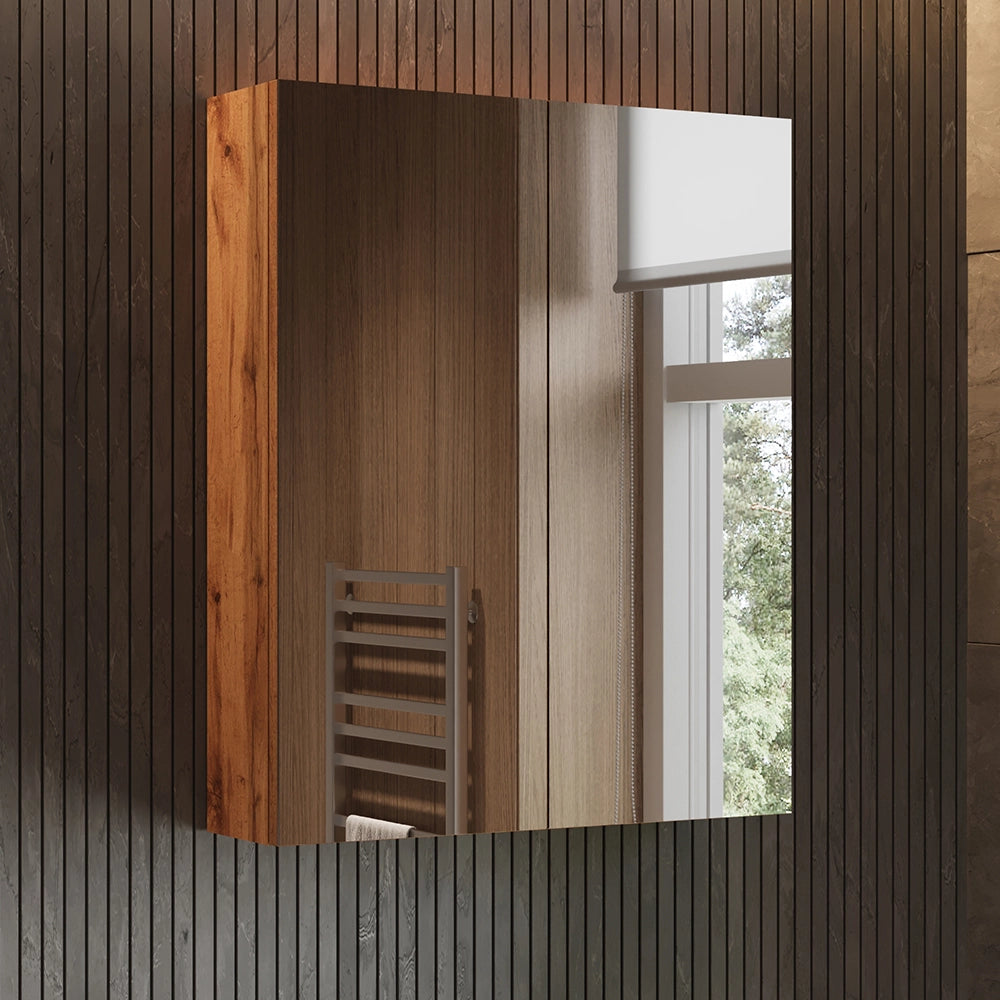Vicco Specchio contenitore bagno Rovere 59.7 x 73.2 cm con 2 porte