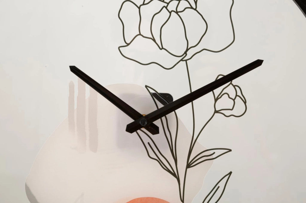 Orologio da Muro Flower 1 Ø 40x3,5 cm in Ferro e Vetro