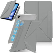 Hoes per iPad Air 13 pollici M3/M2, copertura slanciata con protezione contro urti, adesione magnetica forte, diverse angolazioni di posizionamento, monitoraggio automatico/standby, ricarica di penna seconda generazione (grigio)