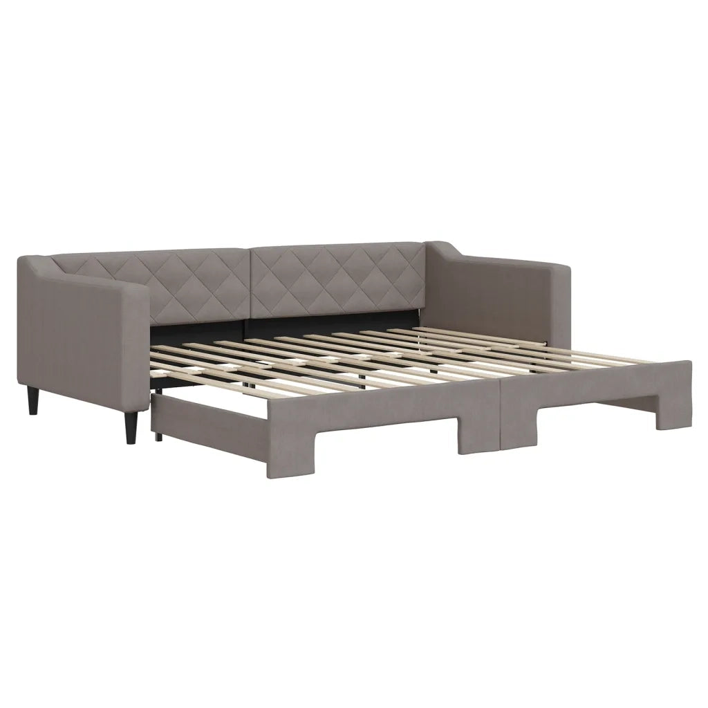 Divano Letto con Letto Estraibile Tortora 90x200 cm in Tessuto 3197429