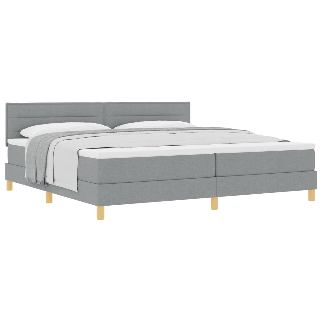 Letto a doghe con Materasso Grigio Chiaro 200x200 cm Tessuto