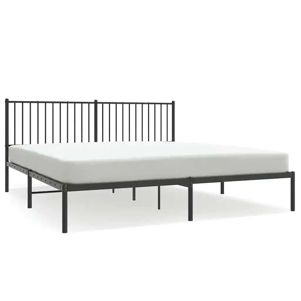 Giroletto con Testiera-Struttura Letto con testiera in Metallo Nero 180x200 cm 247002