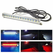 LUCE NOTTURNA TARGA FRENO STOP SUPPLEMENTARE AUTO 30 LED ROSSA E BIANCA 12V