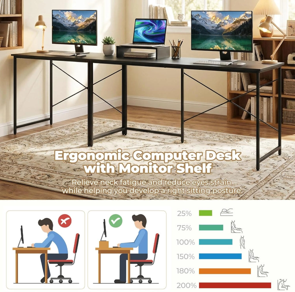 Scrivania angolare a forma di L, scrivania per computer reversibile, con supporto per monitor, 2 combinazioni, scrivania angolare per ufficio, tavolo da gioco (grigio)