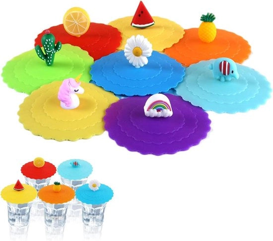 Copertura in silicone per vetro - 8 pezzi - coperchio riciclabile - anti-polvere - 105 cm.