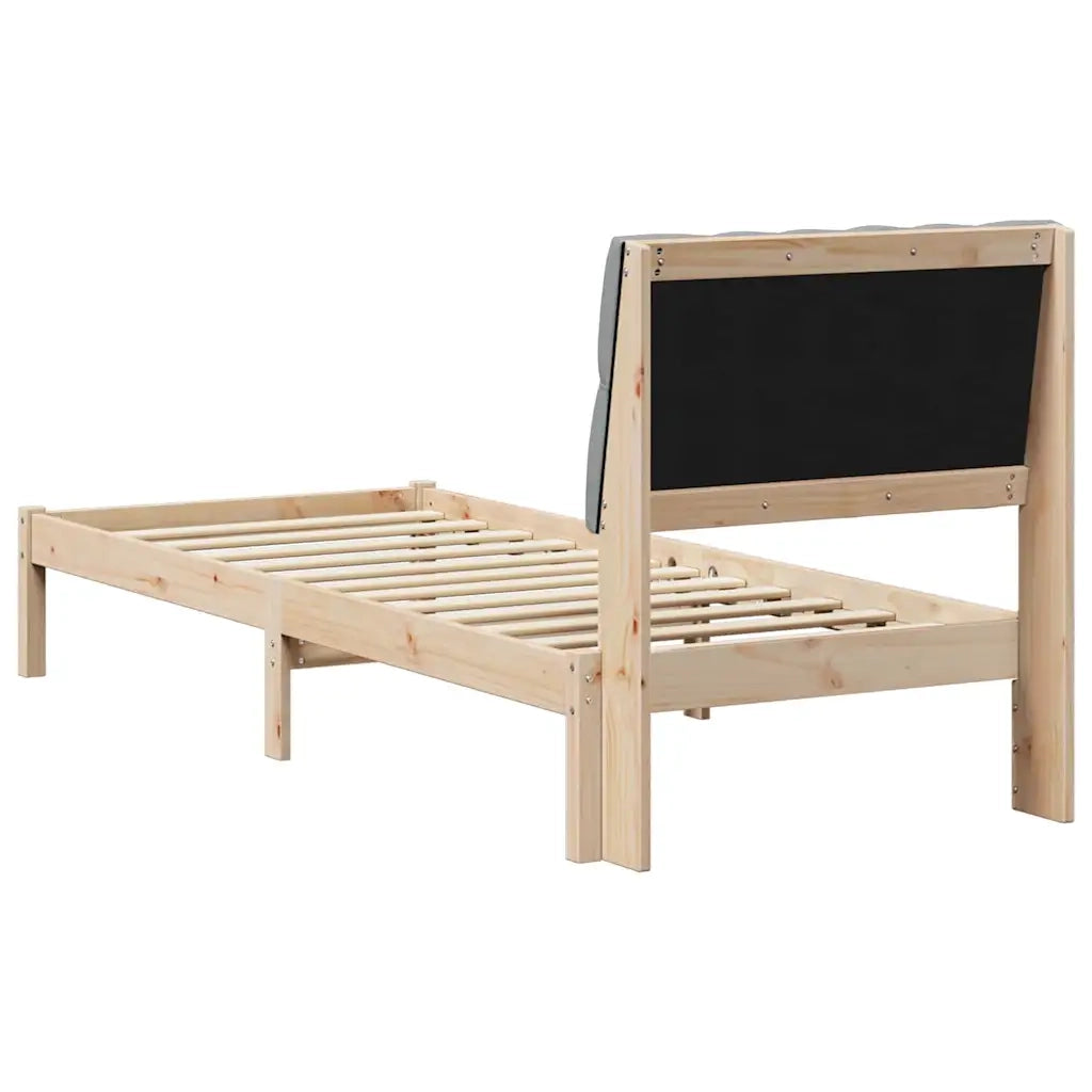 Letto con Testiera Rivestita con testiera Marrone 75 x 190 cm 878859