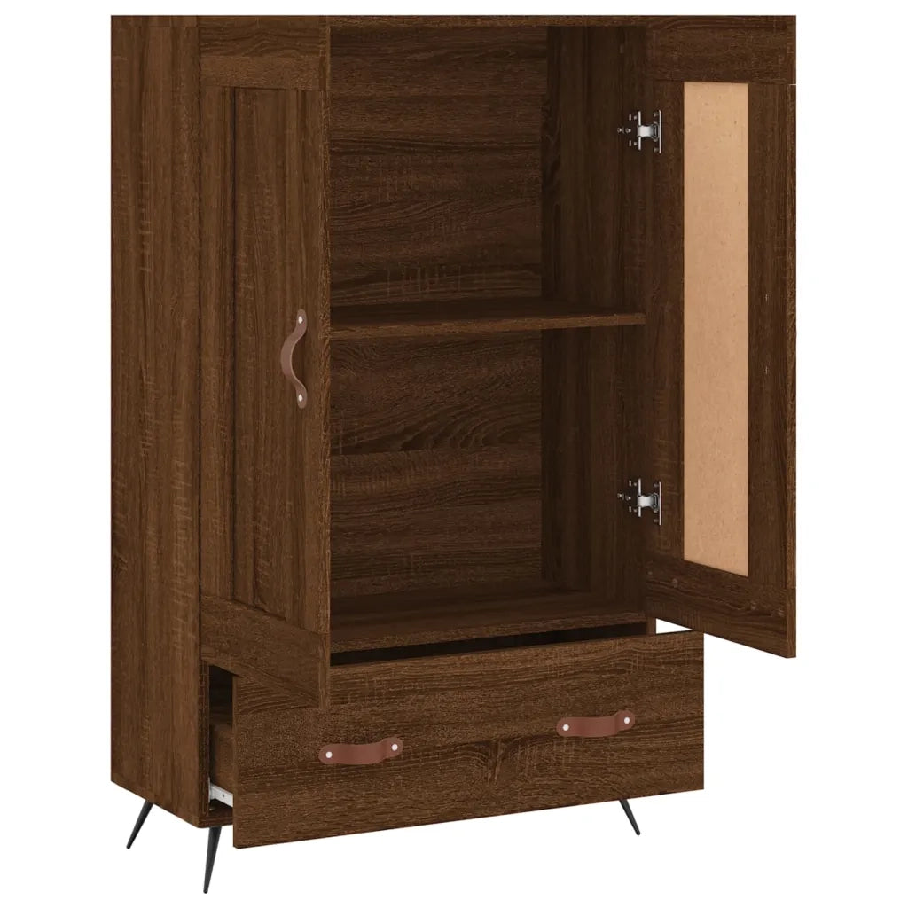 Credenza | Madia | Buffet da pranzo | Armadio da pranzo Rovere Marrone 69,5x31x115 cm in Legno Multistrato