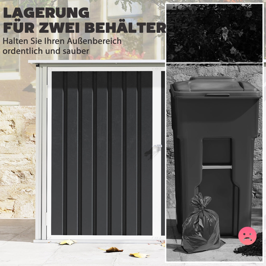 Casetta per rifiuti 2 bidoni acciaio zincato ¨C zephmum ¨C Grigio 120x60x110 cm
