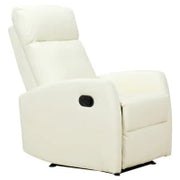 Poltrona Relax Reclinabile 165° con Poggiapiedi Regolabile Ergonomica in pelle PU, 65 × 92 × 100cm Crema
