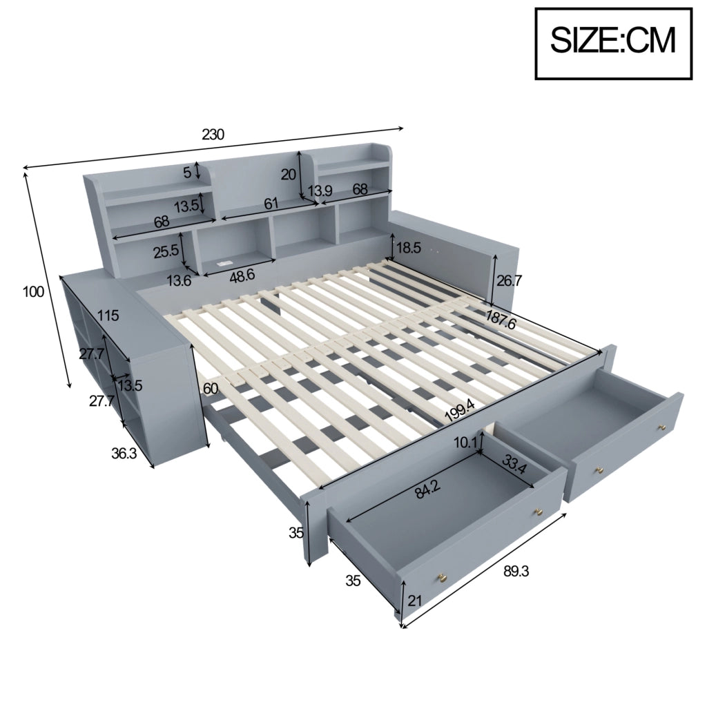 DIVANO LETTO Estraibile 90/180x200 cm Grigio con LED e prese