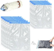 Borsa di compressione per 10 pezzi - Sacchi di stivaggio per abbigliamento e lenzuola - Materiale duraturo - Dimensioni 40x60 cm/35x50 cm - Massimizzazione dello spazio di stivaggio - Borsa a vuoto