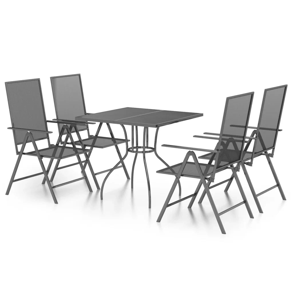 Set da Pranzo da Giardino 5 pz in Acciaio Antracitecod mxl 76743