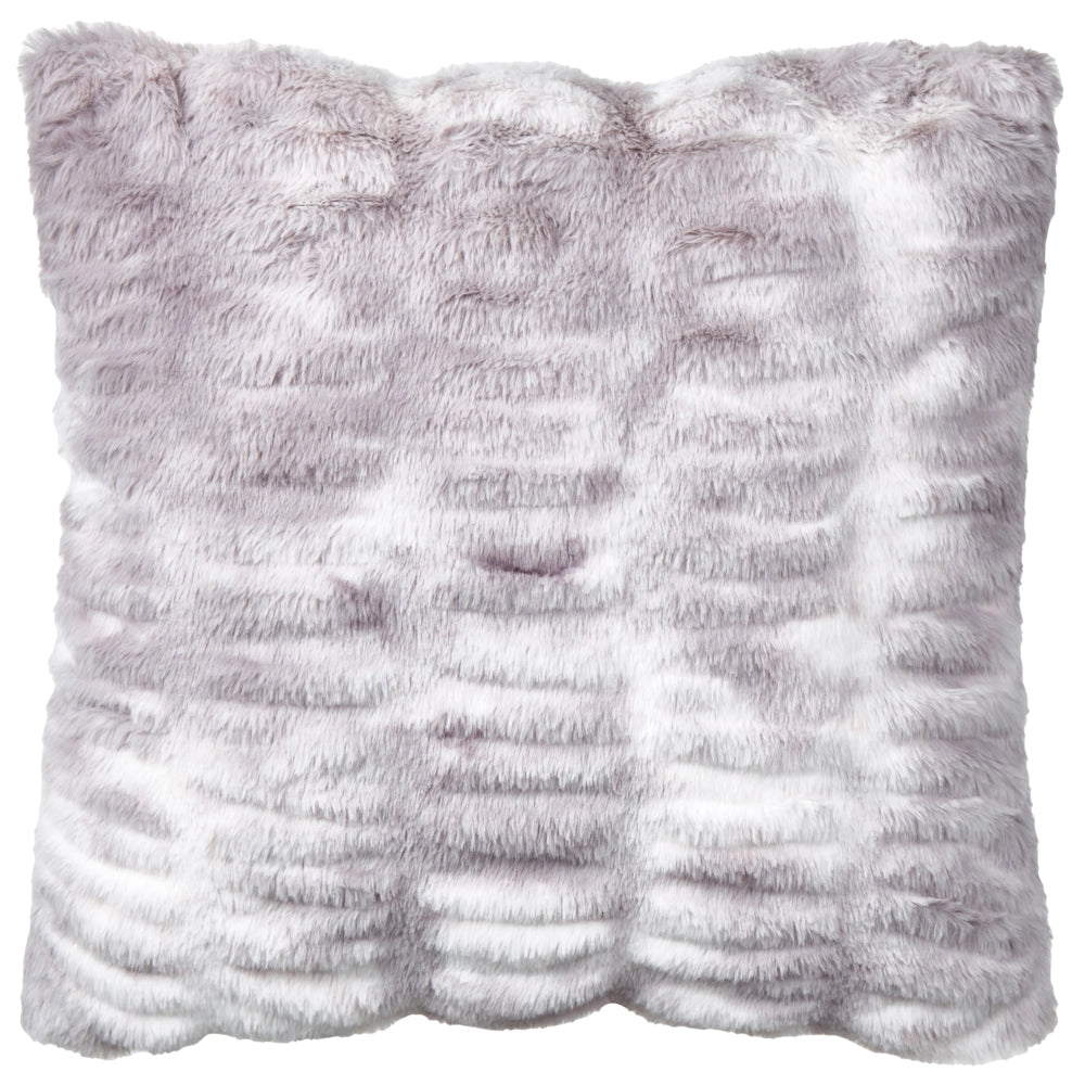 Set di 2 cuscini decorativi in pelliccia ecologica grigio chiaro 45 x 45 cm Morbidi e soffici cuscini sparsi