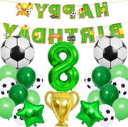 Decorazione da compleanno del calcio 26 pezzi per bambini di 8 anni, inclusa decorazione a palloncini