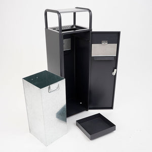 Cestino Gettacarte Posacenere 30x27x98 cm in Metallo Antracite